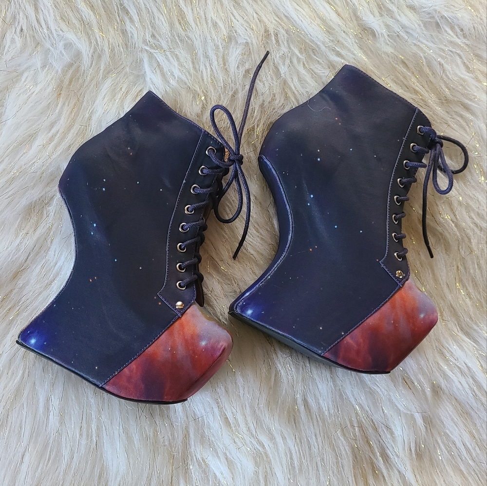 Jeffrey Campbell Blackmilk Cosmic Night Lita Heel-less Platform